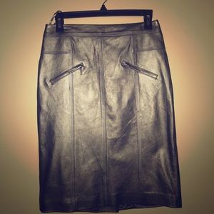 Carlisle Silver Leather Skirt